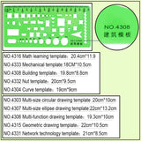 10 Pcs Circle Template Geometric Drawing Building Rulers