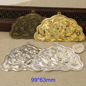 10 Pcs Metal Alloy Peony Stamping Charms for Jewelry Making