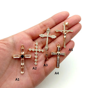 10 Pcs Micro pave CZ Crucifix Pendant Necklace for Women