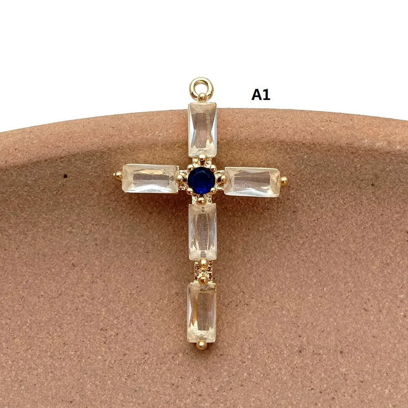 10 Pcs Micro pave CZ Crucifix Pendant Necklace for Women