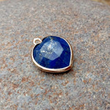10 Pcs Natural Lapis Lazuli Heart Pendant for Necklace Making