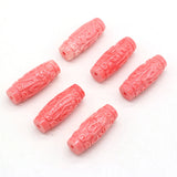 10 Pcs Coral Beads Cylinder Shape Pink Coral Loose Beads Necklace Accessories