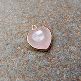 10 Pcs Rose Quartz Heart Pendant for Necklace Making