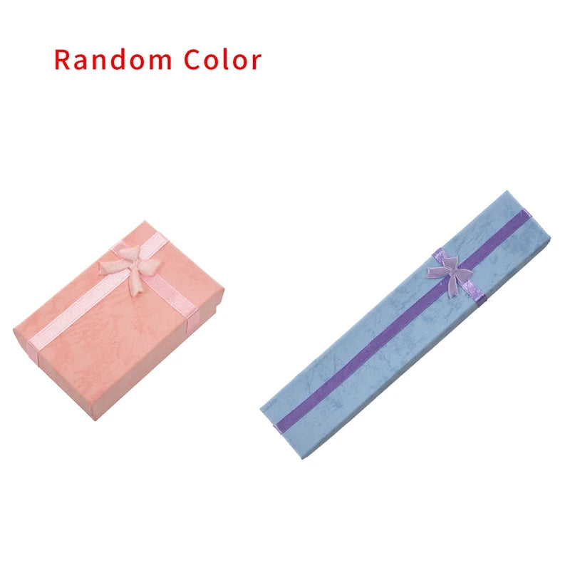10 Pcs Paper Package Bowknot Jewelry Case, Necklace Bracelet Earring Ring
