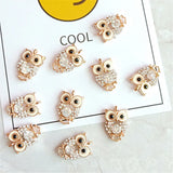 10 Pcs Rhinestone Owl Charms Pendants for DIY Jewelry Making