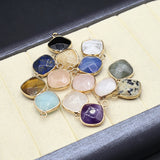 10 Pcs Rhombus Shape Healing Crystal Stone Pendants for Jewelry Making