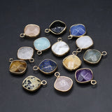 10 Pcs Rhombus Shape Healing Crystal Stone Pendants for Jewelry Making