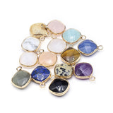 10 Pcs Rhombus Shape Healing Crystal Stone Pendants for Jewelry Making