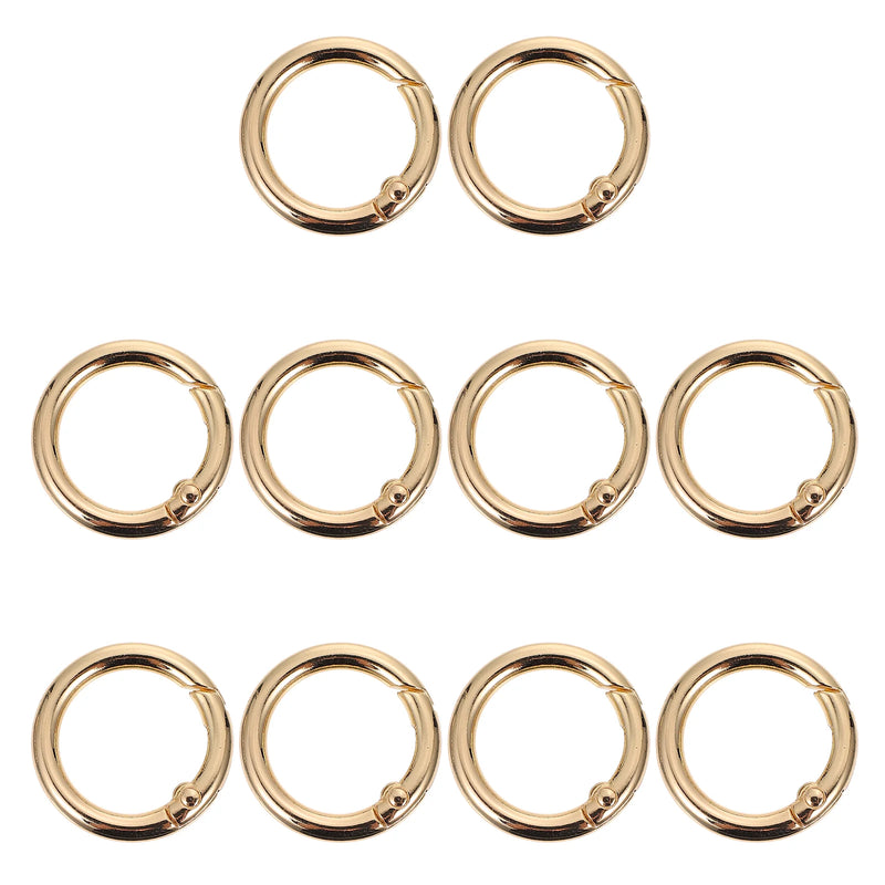 10 Pcs Round Snap Hook Handbag Purse Key Ring Rings Accessories