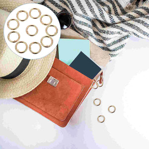 10 Pcs Round Snap Hook Handbag Purse Key Ring Rings Accessories