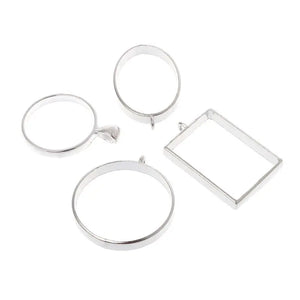 10 Pcs Geometric Resin Metal Frames for DIY Necklace Pendant