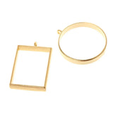10 Pcs Geometric Resin Metal Frames for DIY Necklace Pendant
