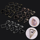 10Pcs Geometric Metal Pendant Frame Set DIY Jewelry Making Epoxy UV Mold