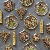10Pcs Geometric Metal Pendant Frame Set DIY Jewelry Making Epoxy UV Mold