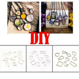 10Pcs Geometric Metal Pendant Frame Set DIY Jewelry Making Epoxy UV Mold