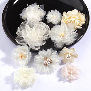 10 Pcs Mix Fabric Flowers DIY Wedding Invitation Decoration