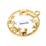 10 Pcs Round Floral Frame Metal Epoxy Resin Jewelry Pendant