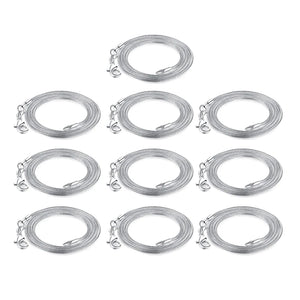 10 Pcs Snake Bone Chain Sliver Necklace Minimalist Jewelry Men Women