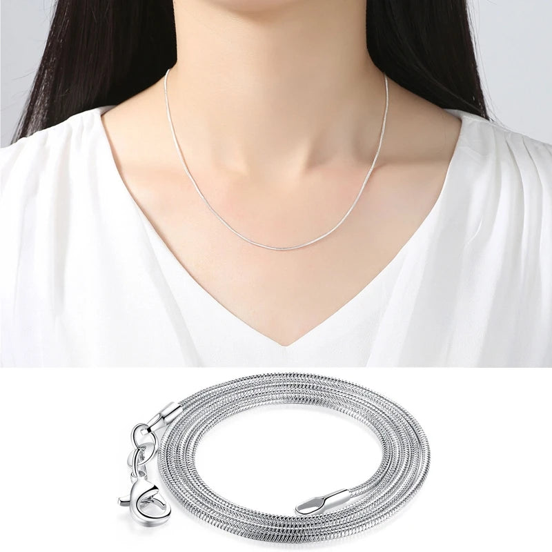 10 Pcs Snake Bone Chain Sliver Necklace Minimalist Jewelry Men Women