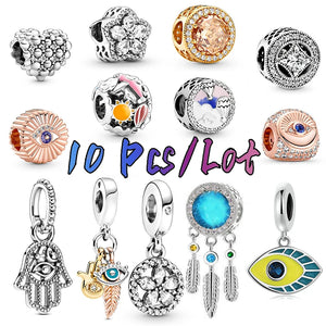 10 Pcs Enamel Demon Eye Dream Catcher Greek Evil Eye Charm DIY Jewelry Gift
