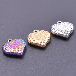 10 Pcs Stainless Steel Strawberry Pendants Charms for DIY Jewelry Making