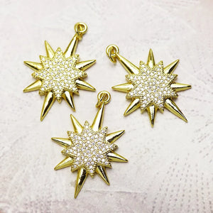 10 Pcs Zircon Star Necklace Pendant Women Accessories 7316