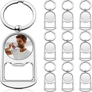 10 Pcs Metal Bottle Opener Blank Keychain Sublimation Key Ring Heat Transfer