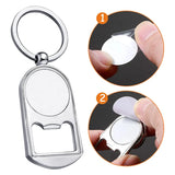 10 Pcs Metal Bottle Opener Blank Keychain Sublimation Key Ring Heat Transfer