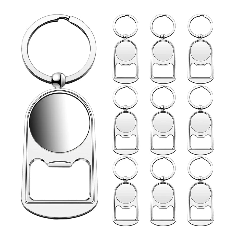 10 Pcs Sublimation Bottle Opener Blank Keychain Heat Transfer Rectangular