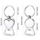 10 Pcs Sublimation Metal Bottle Opener Keychain Aluminum Heat Transfer Keychain