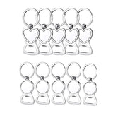 10 Pcs Sublimation Metal Bottle Opener Keychain Aluminum Heat Transfer Keychain