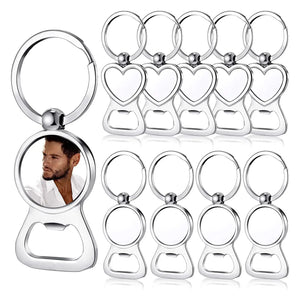 10 Pcs Sublimation Metal Bottle Opener Keychain Aluminum Heat Transfer Keychain