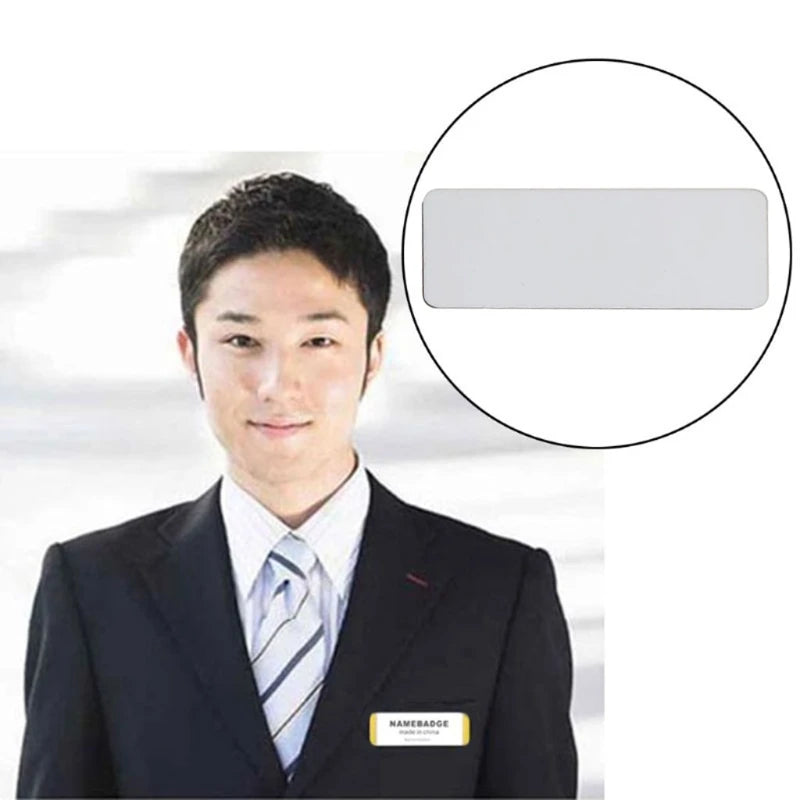 10 Pcs Sublimation Name Tags DIY Blank ID Name Badges with Pins