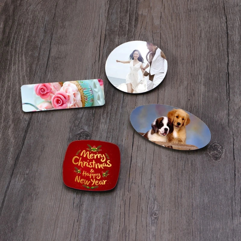 10 Pcs Sublimation Name Tags DIY Blank ID Name Badges with Pins
