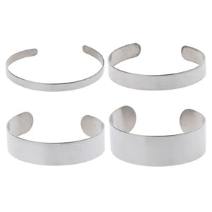 10 Pcs Titanium Blank Stamping Bracelet DIY Leather Cuff Bangles