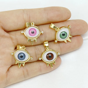 10 Pcs Eyes Pendant Mix for Jewelry Making