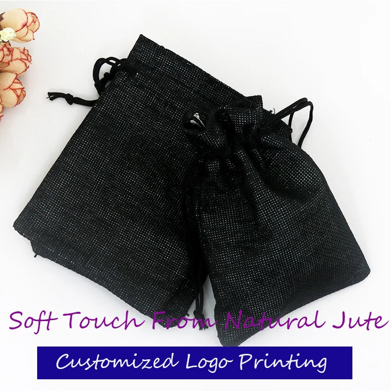 10 Pcs Vintage Drawstring Jewelry Watch Gift Bags 13x18cm