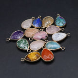 10 Pcs Water Drop Healing Crystal Stone Pendants for Jewelry Making