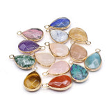 10 Pcs Water Drop Healing Crystal Stone Pendants for Jewelry Making