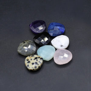10 Pcs Water Drop Faceted Healing Crystal Stone Pendants for Jewelry Making