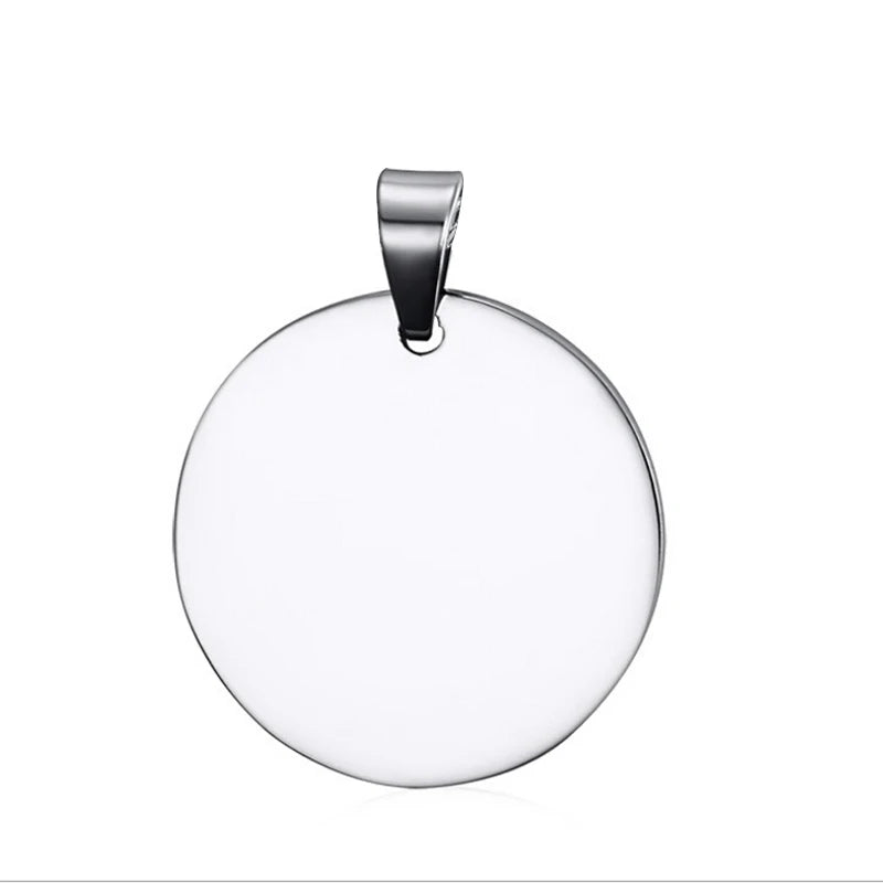 10 Pcs 30m Round Stainless Steel Blank Dog Tags Pendant Necklace