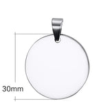 10 Pcs 30m Round Stainless Steel Blank Dog Tags Pendant Necklace