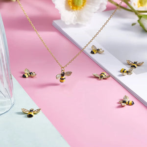 10 Pcs Yellow Bees Mini Charms Enamel Crystal Rhinestone Insect Honeybee Charm