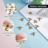 10 Pcs Yellow Bees Mini Charms Enamel Crystal Rhinestone Insect Honeybee Charm