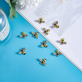 10 Pcs Yellow Bees Mini Charms Enamel Crystal Rhinestone Insect Honeybee Charm