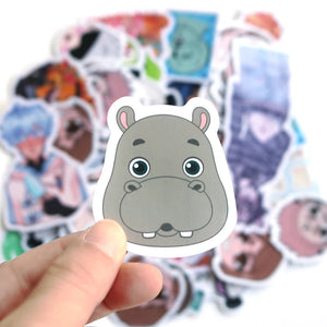 10 Pcs Custom Logo Die Cut Sticker Waterproof Label Laptop Cartoon