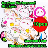10 Pcs Custom Logo Die Cut Sticker Waterproof Label Laptop Cartoon