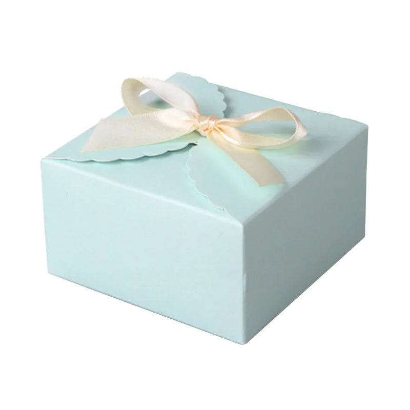 10 Pcs Yellow/Bule Soap Folding Box with Ribbon 9x9x5cm