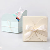 10 Pcs Yellow/Bule Soap Folding Box with Ribbon 9x9x5cm