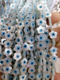 10 Pcs 10mm Natural Flower Evil Eyes Mother of Pearl Shell Beads DIY Jewelry